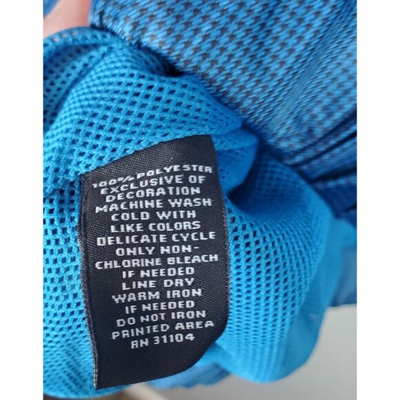 Pro Tour Cool Play Men's XL Pullover Windbreaker Jacket Teal Blue Houndstooth - Picture 4 of 5